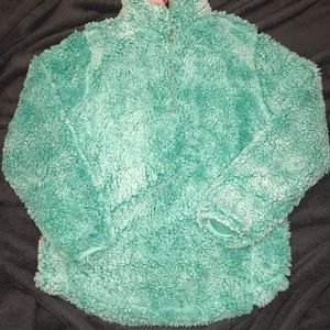‼️BOGO Simply Southern Fuzzy Half Zip Teal